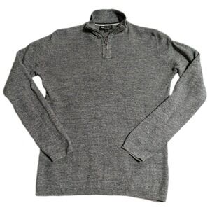 Country Road‎ Australian Cotton 1/4 Zip Sweater Mens S Gray Knit Pullover